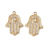PVD Vacuum Plating 201 Stainless Steel Rhinestone Pendants STAS-J401-VC570-2