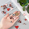 Sport Ball Theme Heart Wood Dangle Earrings DIY Making Kit DIY-SC0024-94-3