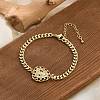 Brass Micro Pave Clear Cubic Zirconia Link Bracelets BJEW-Z082-03G-03-1
