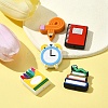 Study Theme 5Pcs 5 Styles Eco-Friendly Silicone Focal Beads SIL-FS0001-12-3