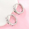 Brass Micro Pave Cubic Zirconia Hoop Earrings KK-CBA8324-01P-3