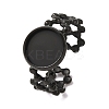 Hollow Flower 304 Stainless Steel Cuff Ring Components STAS-P454-03B-B-1