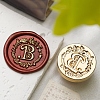 Golden Tone Wax Seal Brass Stamp Head DIY-B079-01G-B-1