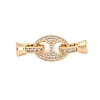 Brass Pave Clear Cubic Zirconia Fold Over Clasps KK-Z066-01G-1