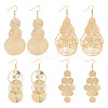 4 Pairs 4 Style Alloy Cluster Dangle Earrings EJEW-AN0004-25-1