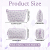 2Pcs 2 Styles Portable Travel Polyester Cosmetic Zipper Storage Clutch Bags ABAG-CY0001-01C-2