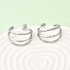Triple C-Shaped 201 Stainless Steel Stud Earrings EJEW-Z151-09P-3