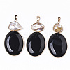 Natural Agate Big Pendants G-N326-25-3