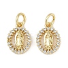 Rack Plating Brass Micro Pave Cubic Zirconia Pendants KK-H509-08G-1