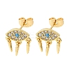 Brass Micro Pave Cubic Zirconia Eye Stud Earrings EJEW-K267-14G-4