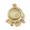 Lampwork Evil Eye Pendants with Colorful Cubic Zirconia ZIRC-L102-14G-02-3