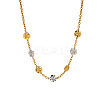 Two Tone 304 Stainless Steel Rose Flower Link Chain Necklaces for Women FS-WGCC2B1-01-1