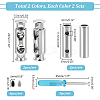 2 Sets 2 Colors Alloy Spring Buckles FIND-GA0003-79-2