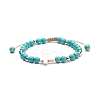 Synthetic Turquoise(Dyed) Braided Bead Bracelet with Synthetic Magnesite Cross BJEW-TA00146-02-1