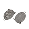 Holy Oval Carved Virgin Mary Tibetan Style Alloy Chandelier Component Links LS-TIBEP-LF0961YKG-B-LF-1