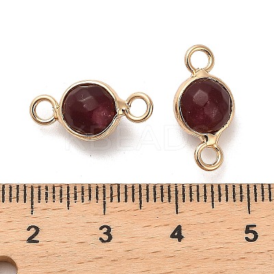 Natural Dyed Natural White Jade Faceted Round Links Connector Charms G-G175-01G-02-1