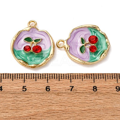 Light Gold Tone Alloy Enamel Pendants ENAM-B028-33KCG-01-1