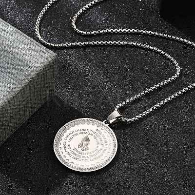 201 Stainless Steel Rhinestone Pendant Necklaces for Women LS-NJEW-U021-05P-1