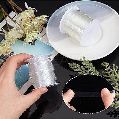 2 Rolls 2 Styles Invisible Stretchy TPU Plastic Transparent Elastic Strap EW-NB0001-09-1