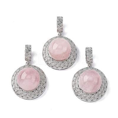 Natural Rose Quartz Pendants G-K339-04P-05-1