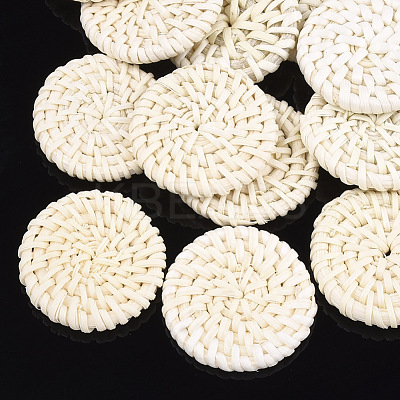 Handmade Reed Cane/Rattan Woven Beads WOVE-T005-12B-1