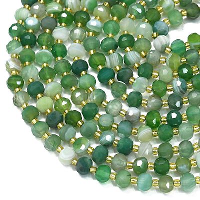Natural Banded Agate Beads Strands G-K389-E18-01-1