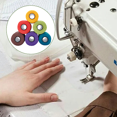 6 Roll 6 Colors 3-Ply Polypropylene Fiber Ice Silk Hand Knitting Light Body Yarn OCOR-WR0001-41-1