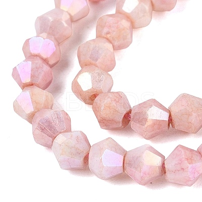Anti-Tarnish Electroplate Bicone Glass Beads Strands EGLA-T021-4mm-16-03-1