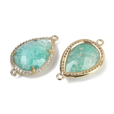 Natural Amazonite Faceted Teardrop Links G-B126-03G-02-1