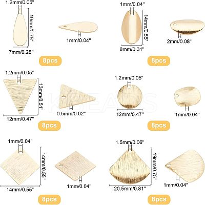 48Pcs 6 Style Brass Charms KK-FH0002-13-1