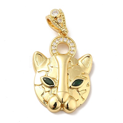 Brass Pave Clear Cubic Zirconia Pendants KK-H433-33G-1