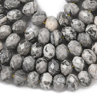Natural Map Stone/Picasso Stone/Picasso Jasper Bead Strands G-D344-A18-1
