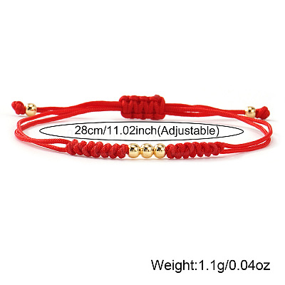 Stylish Unisex Round Brass Bead Braided Bracelets OJ1564-2-1