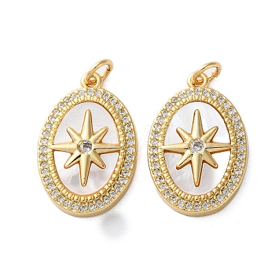 Brass Micro Pave Cubic Zirconia Pendants KK-U070-24G-1