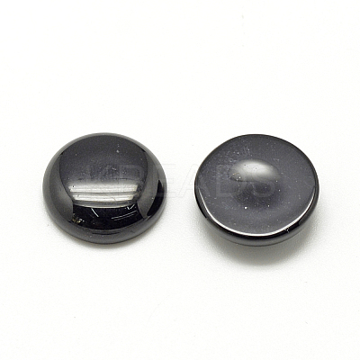 Synthetic Black Stone Cabochons G-R416-12mm-46-1-1