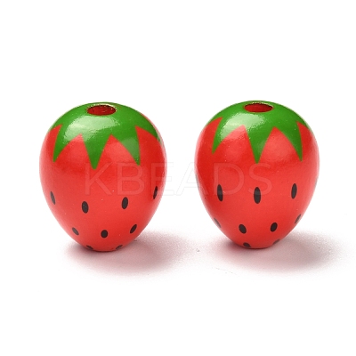 Spray Painted Natural Wood Beads WOOD-C007-02-1