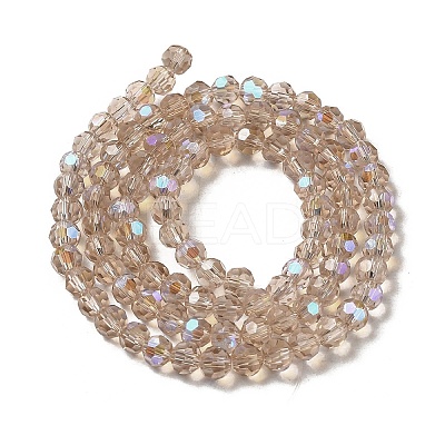 Electroplate Transparent Glass Beads Strands EGLA-A035-T4mm-L22-1