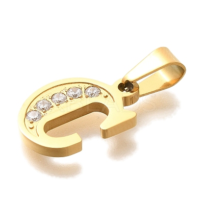 Ion Plating(IP) 304 Stainless Steel Rhinestone Pendants STAS-U035-01G-C-1