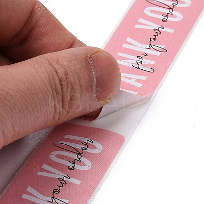 Pink Rectangle Paper Thank You Stickers LS-DIY-C042-07B-1