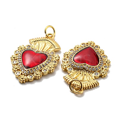 Rack Plating Brass Grade AAA Cubic Zirconia Pendants LS-KK-D026-26G-1
