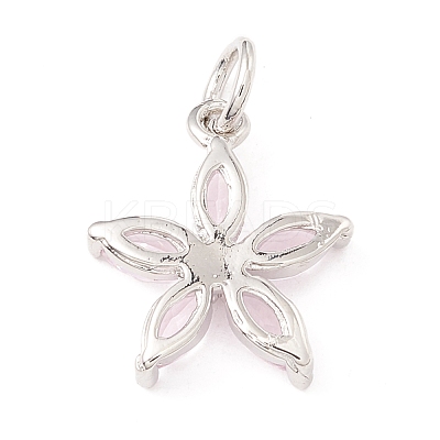 Brass Micro Pave Cubic Zirconia Pendants ZIRC-P098-03P-1