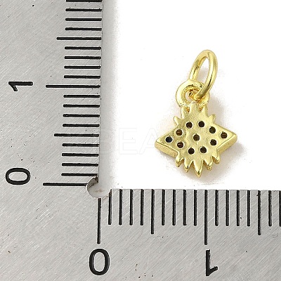 Brass Micro Pave Cubic Zirconia Charms KK-M283-19D-02-1