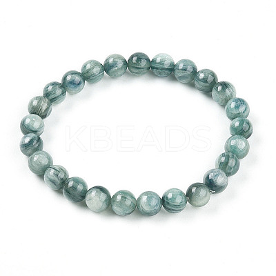 Natural Kyanite Round Beads Stretch Bracelets Women Men BJEW-T022-06B-1