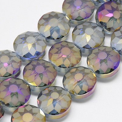 Electroplate Glass Beads Strands EGLA-Q084-12mm-09-1