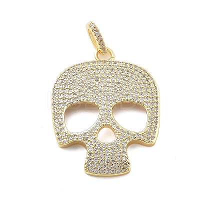 Brass Micro Pave Cubic Zirconia Pendants KK-L209-102G-02-1