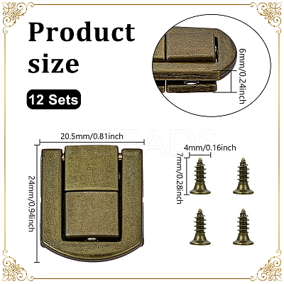 12 Bags Alloy Purse Locks FIND-NB0006-42AB-1