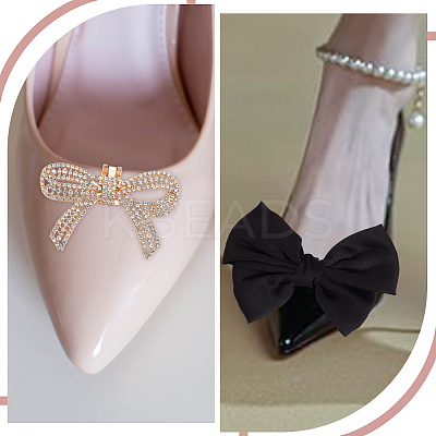 8Pcs 4 Styles Detachable Alloy Rhinestone Shoe Buckle Clips FIND-HY0003-90G-1