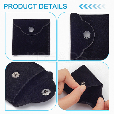 Square Velvet Jewelry Pouches LS-ABAG-WH0012-05B-1