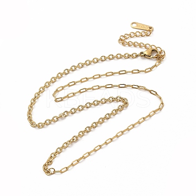 Ion Plating(IP) 304 Stainless Steel Cable Chain Necklace for Women NJEW-E081-06G-1