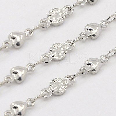 Tarnish Resistant 3.28 Feet 304 Stainless Steel Flower Chains X-CHS-K001-47-1